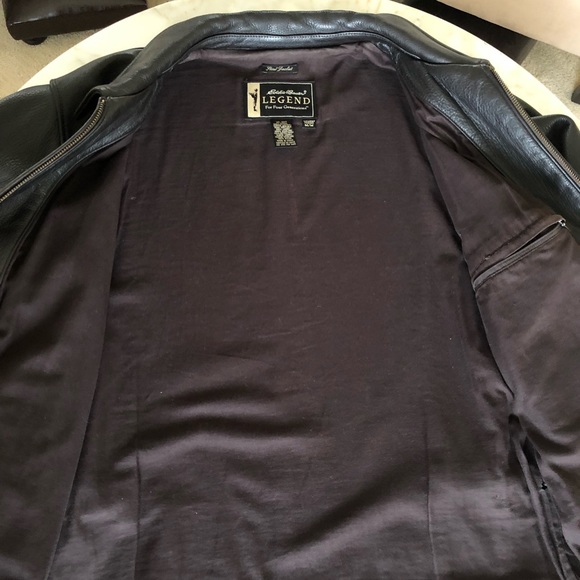 Brown Leather Bomber Jacket - Picture 5 of 8